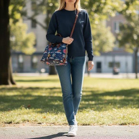 Dooney & Bourke NFL Super Bowl New England Patriots Zip Zip Satchel NWT Soldout - Picture 3 of 16